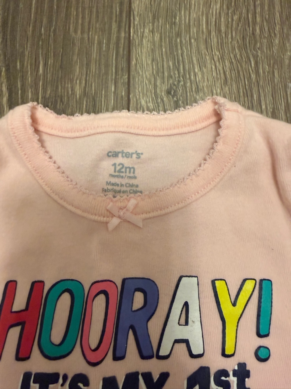 Carters Baby girls Pink 1st Birthday Lot Size 12 Months Bib Sparkle - Picture 5 of 5